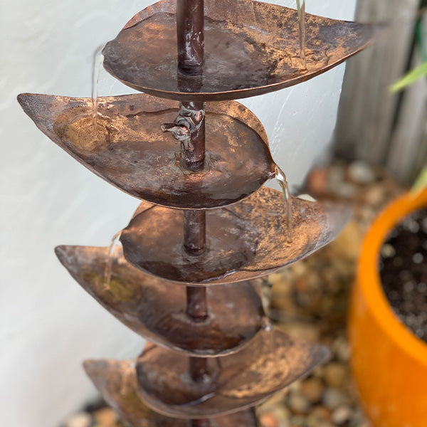 65 Inch Tall Cascading Leaf Garden Fountain