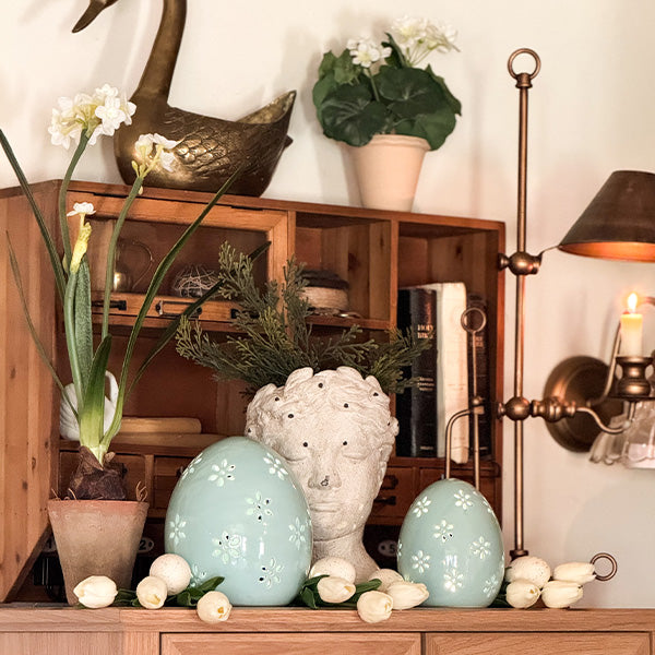 Floral Cutout LED Light Up Easter Eggs, Set of Two