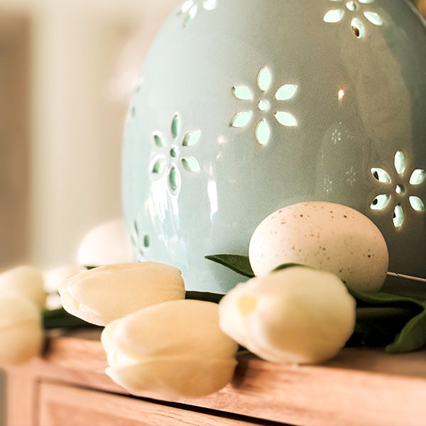 Floral Cutout LED Light Up Easter Eggs, Set of Two