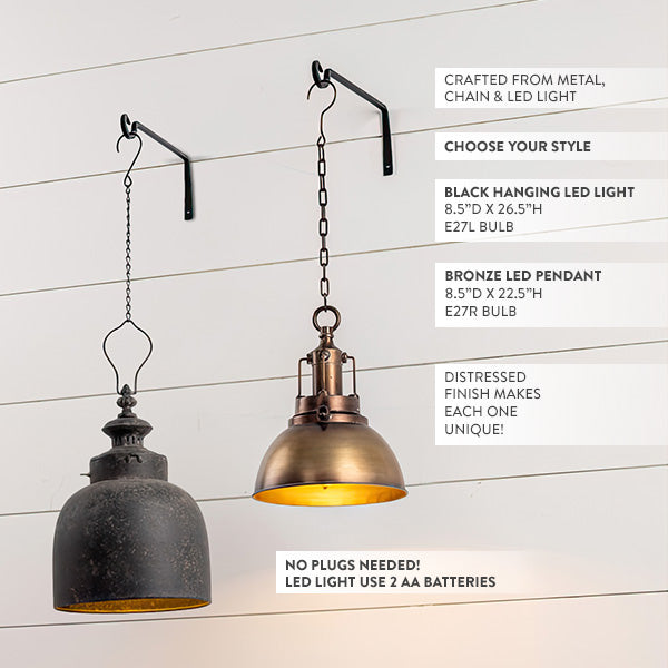Antique Inspired Hanging LED Pendant Lights, Choose Your Style