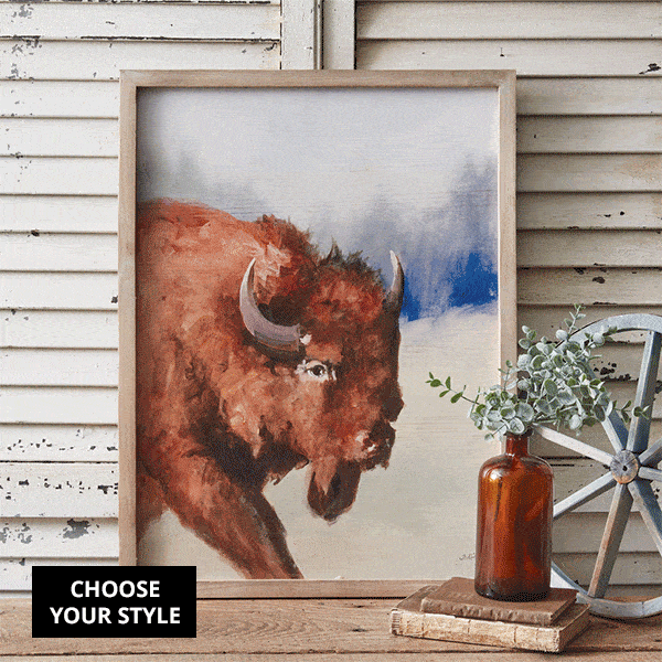 Bison and Longhorn Wall Art, Pick Your Style