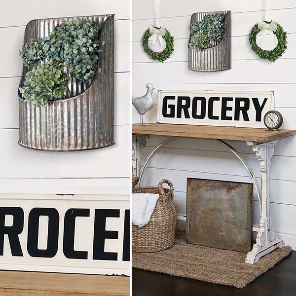 Corrugated Half-Round Metal Wall Bin