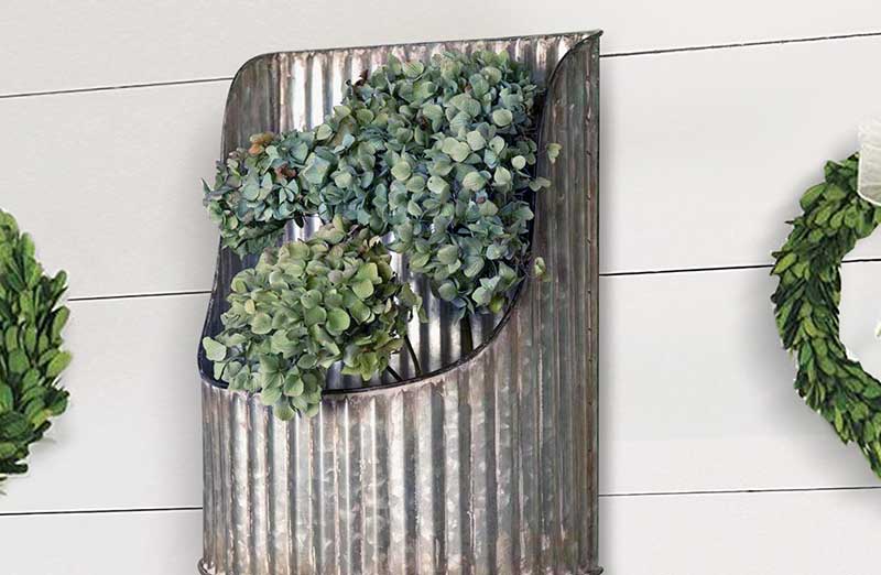 Corrugated Half-Round Metal Wall Bin