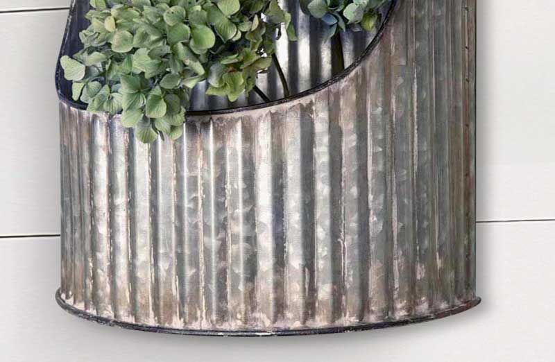 Corrugated Half-Round Metal Wall Bin