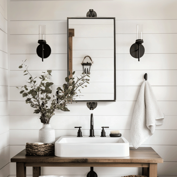 28 Inch Industrial Metal Rectangular Mirror