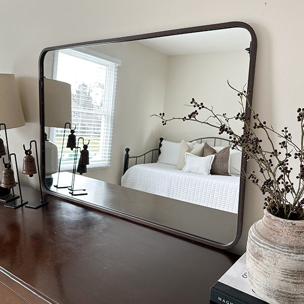 Timeless Rounded Rectangular Bronze Mirror