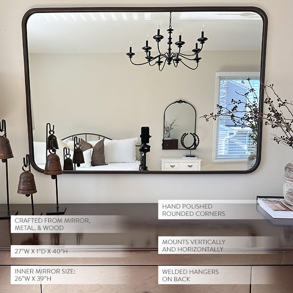 Timeless Rounded Rectangular Bronze Mirror