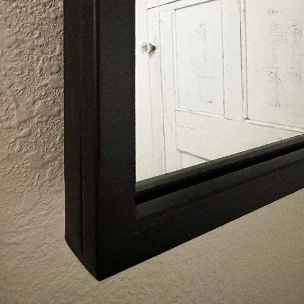 Black Rectangular Windowpane Mirror