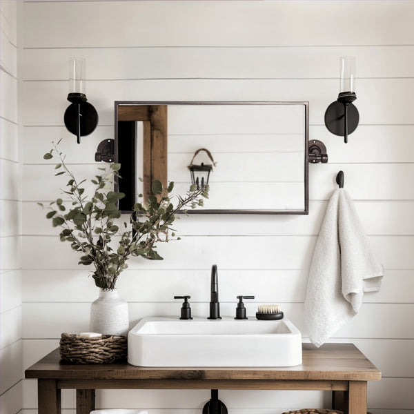 28 Inch Industrial Metal Rectangular Mirror