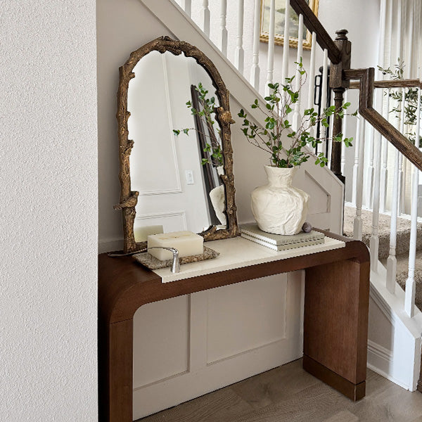 Rustic Branch and Birds Arch Mirror