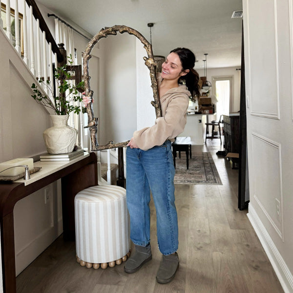Rustic Branch and Birds Arch Mirror