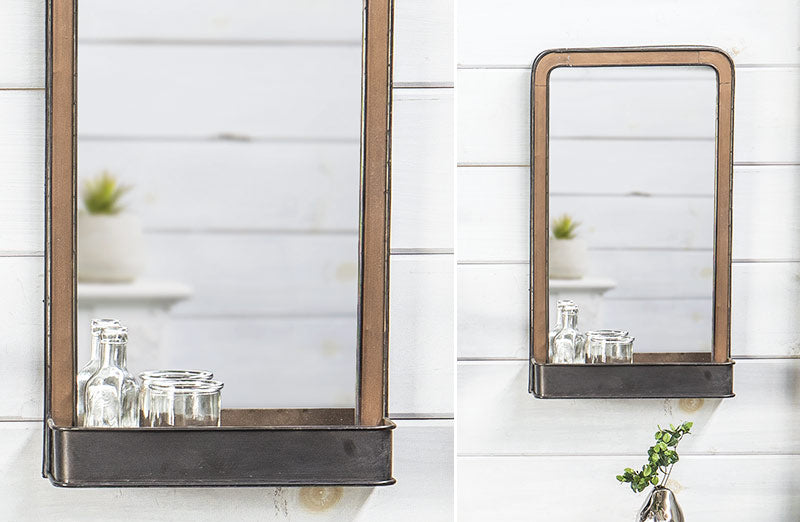 Framed Mirror With Shelf