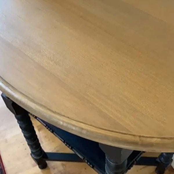 Turned Leg Black Accent Table