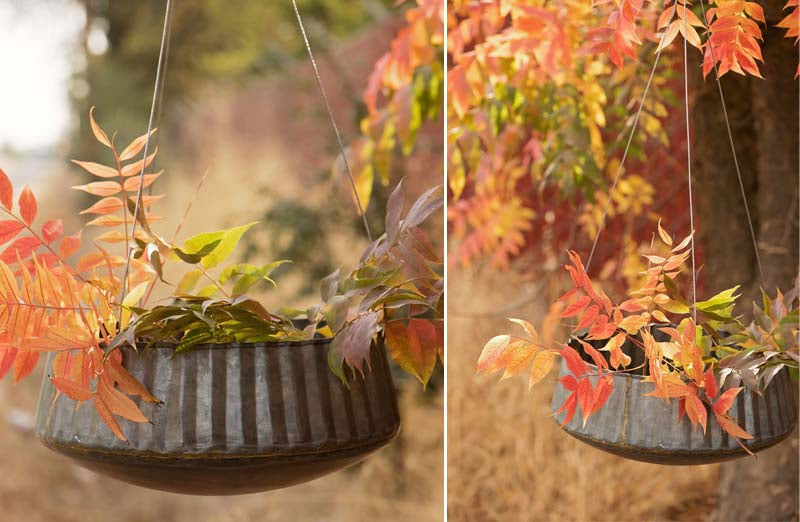 Corrugated Metal Hanging Planters  Set of 3