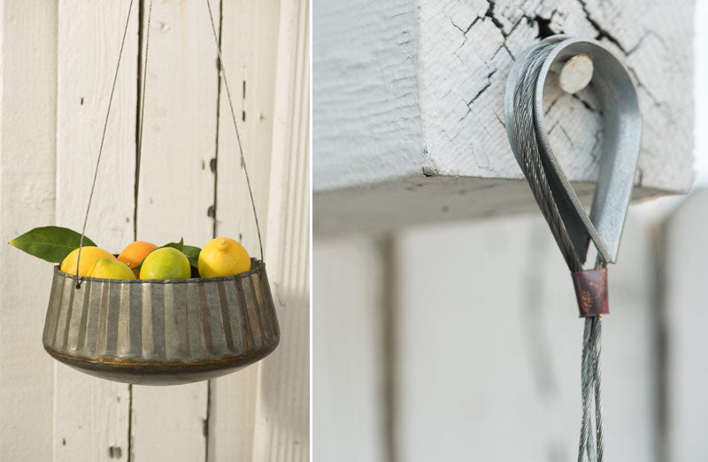 Corrugated Metal Hanging Planters  Set of 3