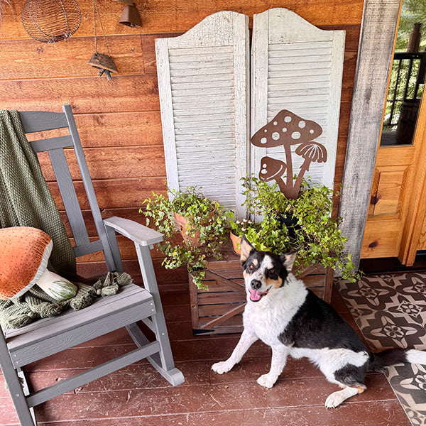 Rustic Mushroom Silhouette Garden Cutout
