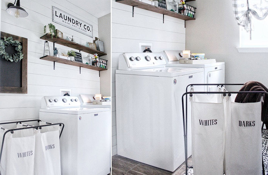 Lights and Darks Double Bag Laundry Cart