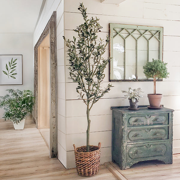 82 Inch Tall Potted Faux Olive Tree