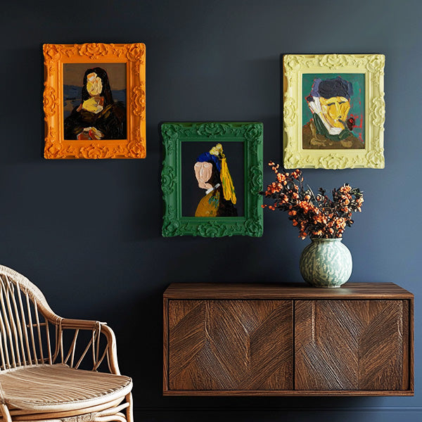 Ornate Colorful Abstract Portraits, Set of Three