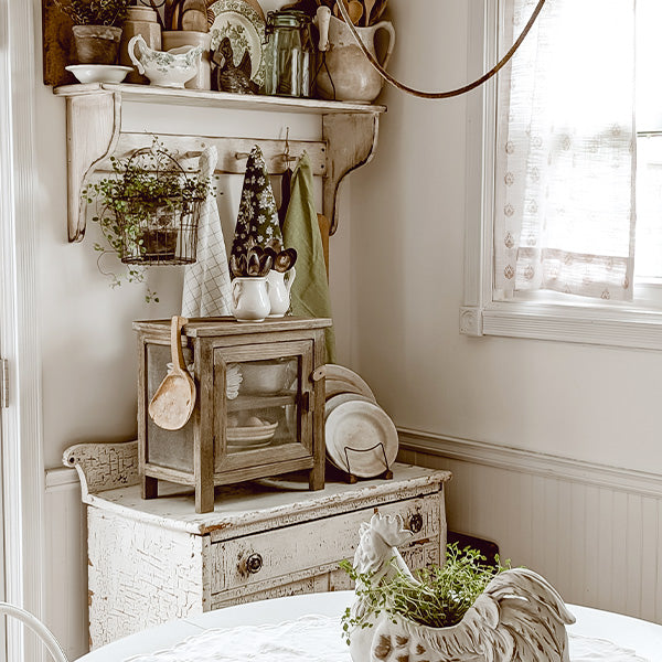 Rustic Tabletop Pie Safe Cabinet