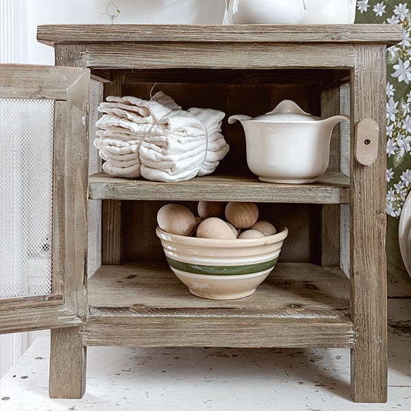 Rustic Tabletop Pie Safe Cabinet