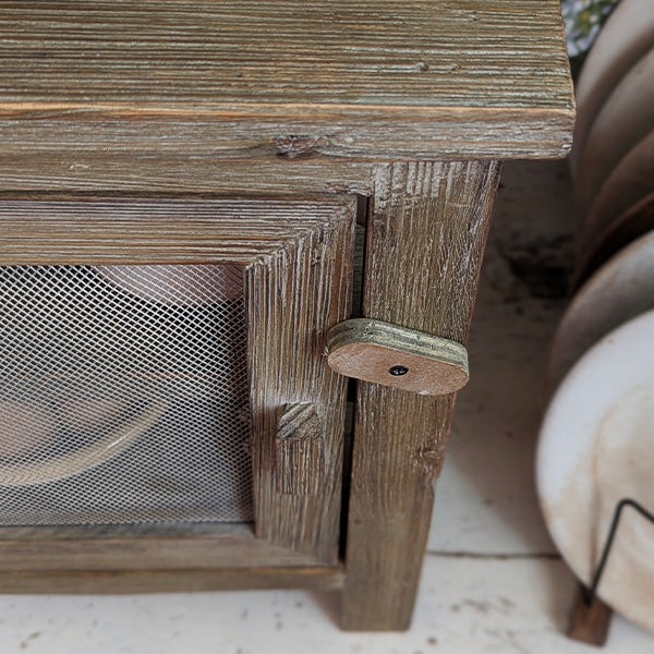 Rustic Tabletop Pie Safe Cabinet