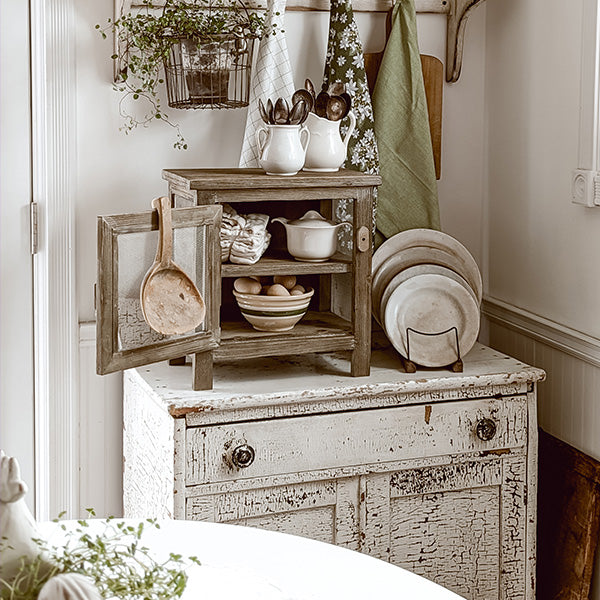 Rustic Tabletop Pie Safe Cabinet