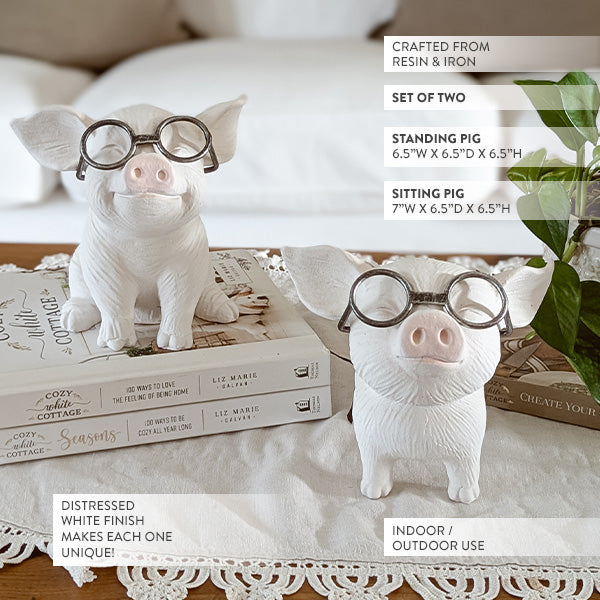 Wise Pigs Decorative Figurines, Set of Two