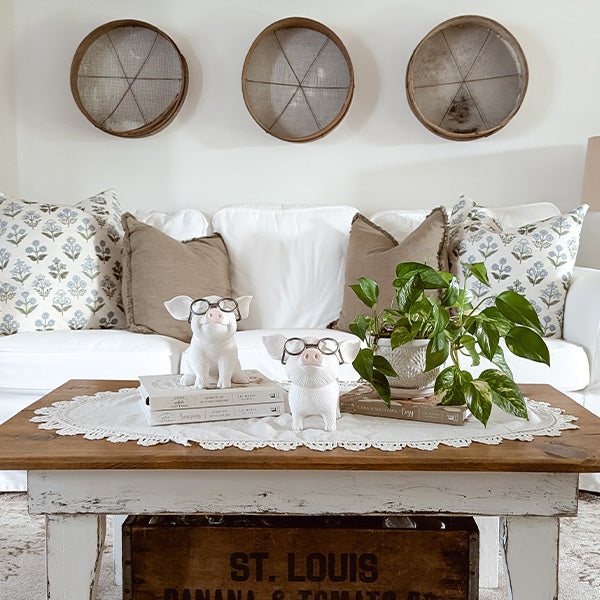 Wise Pigs Decorative Figurines, Set of Two