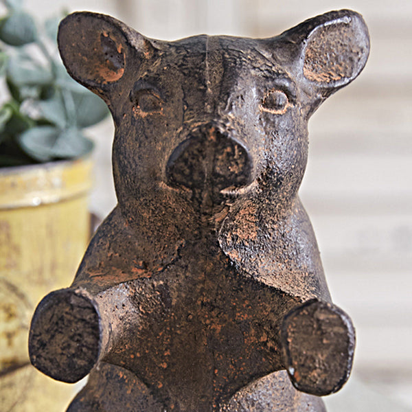 Cast Iron Sitting Pig Figurine