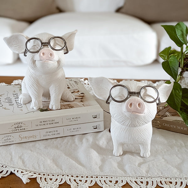 Wise Pigs Decorative Figurines, Set of Two