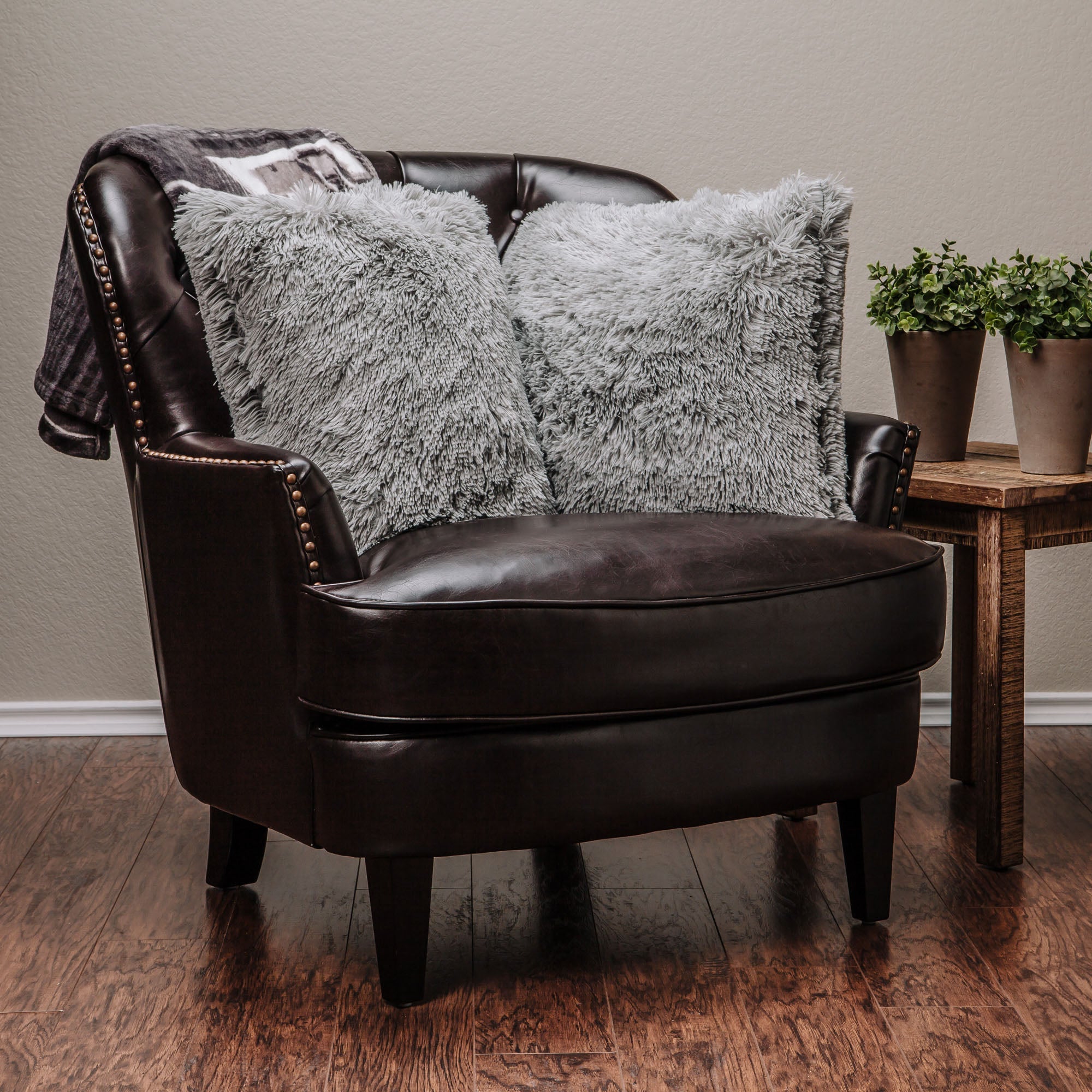 Solid Longfur Throw Pillow Covers-Tolkye