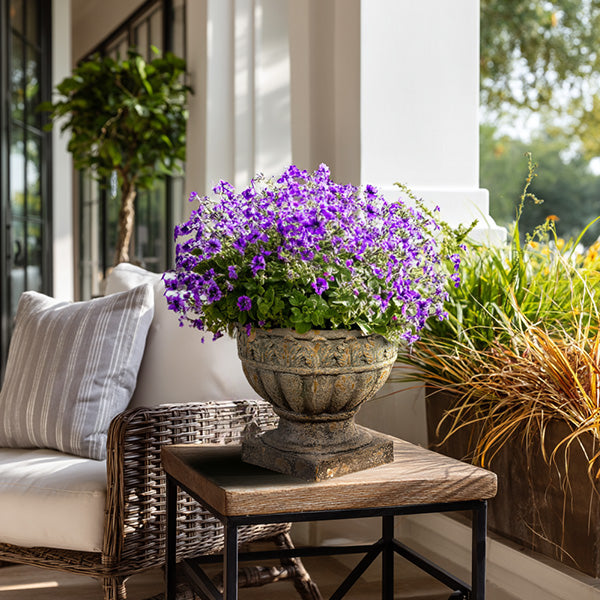 Carved Leaf Urn Planter