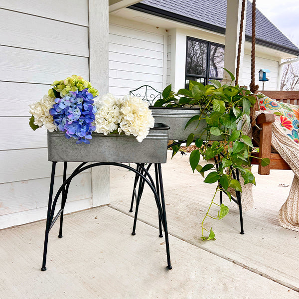 Large Wash Bin Planters with Removable Stands, Set of 2