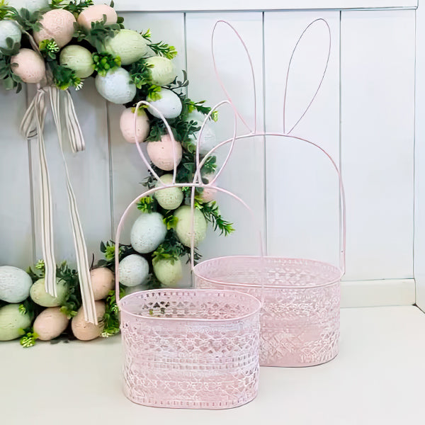 Bunny Ear Metal Baskets, Set of 2