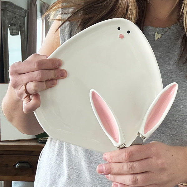 Bunny Ear Serving Plate with Spreader, Set of Three