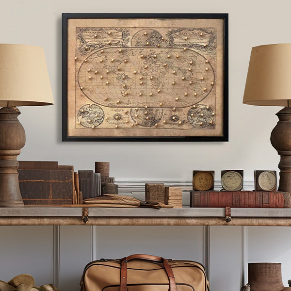 Personalized Push Pin World Map