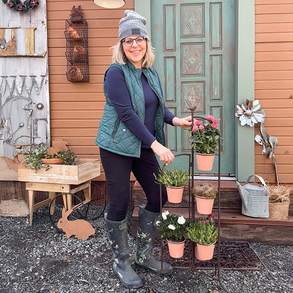 6 Pot Terra Cotta Plant Rack