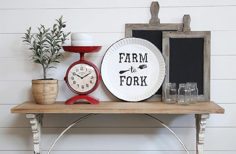 Distressed Red Scale Clock