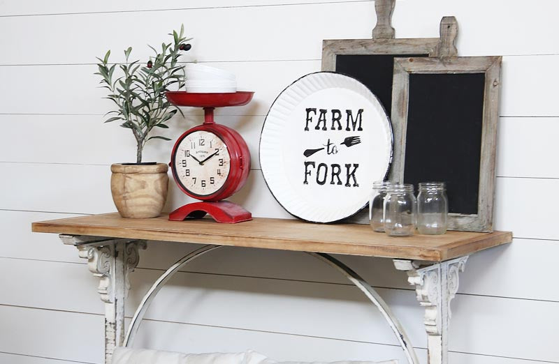 Distressed Red Scale Clock