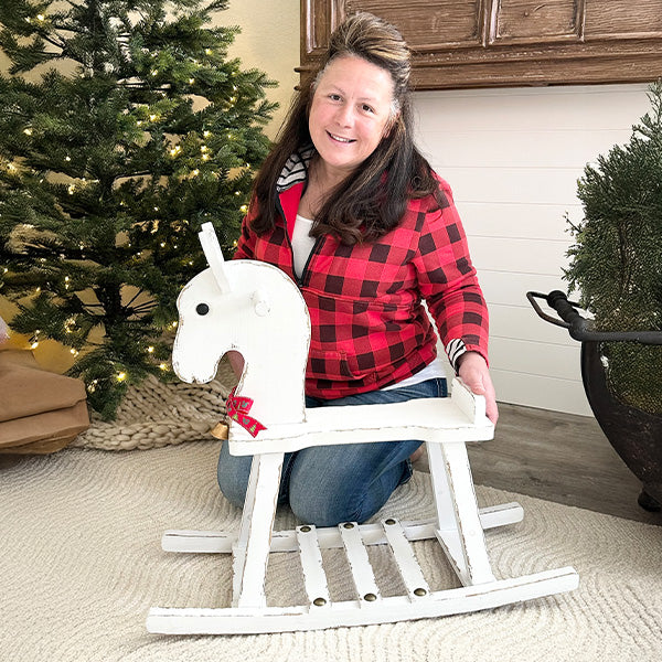 Distressed Wood Rocking Horse