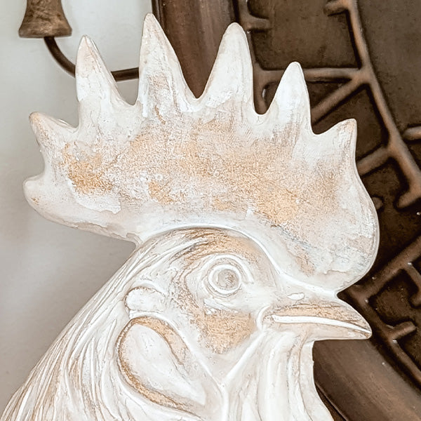 Weathered Rooster Head Sculpture