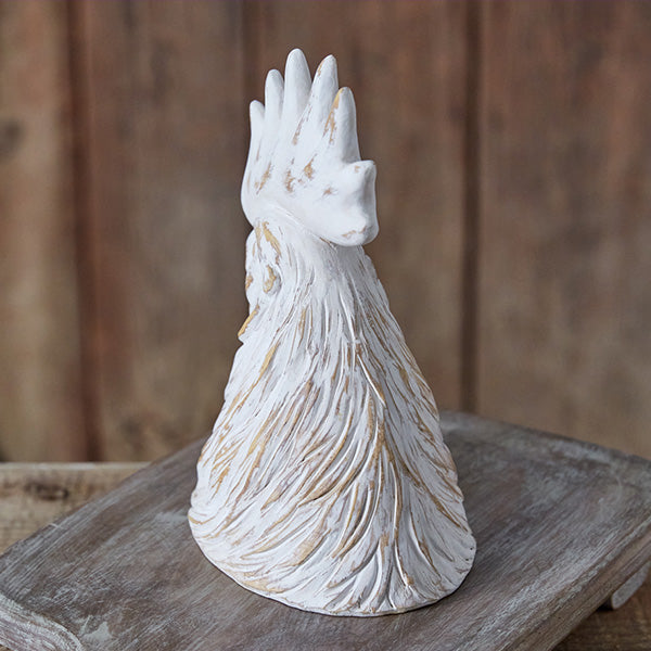 Weathered Rooster Head Sculpture
