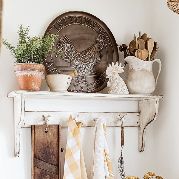 Weathered Rooster Head Sculpture