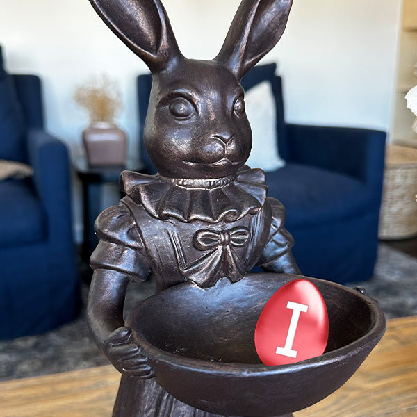 Royal Bunny Bronze Bowl, Choose Your Style | Dapper Critters Collection