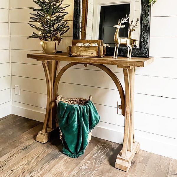 44 Inch Reclaimed Natural Wood Console Table
