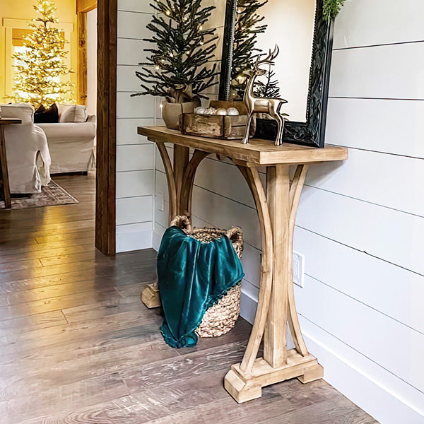 44 Inch Reclaimed Natural Wood Console Table