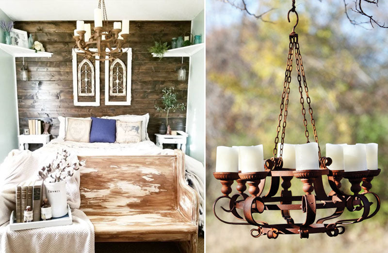 *HUUUGE* Rusty Candle Chandelier