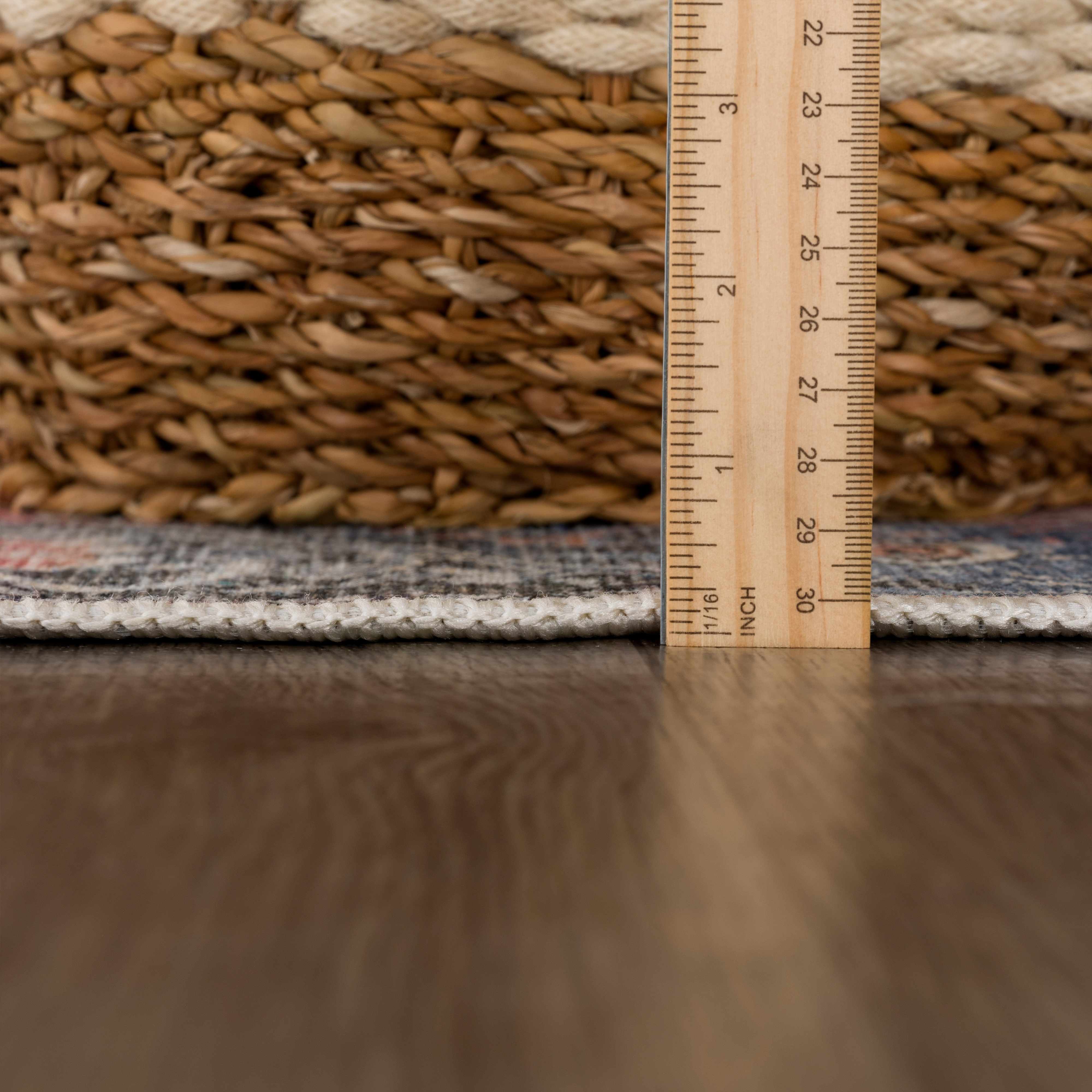 Vintage Inspired Distressed Washable Rug