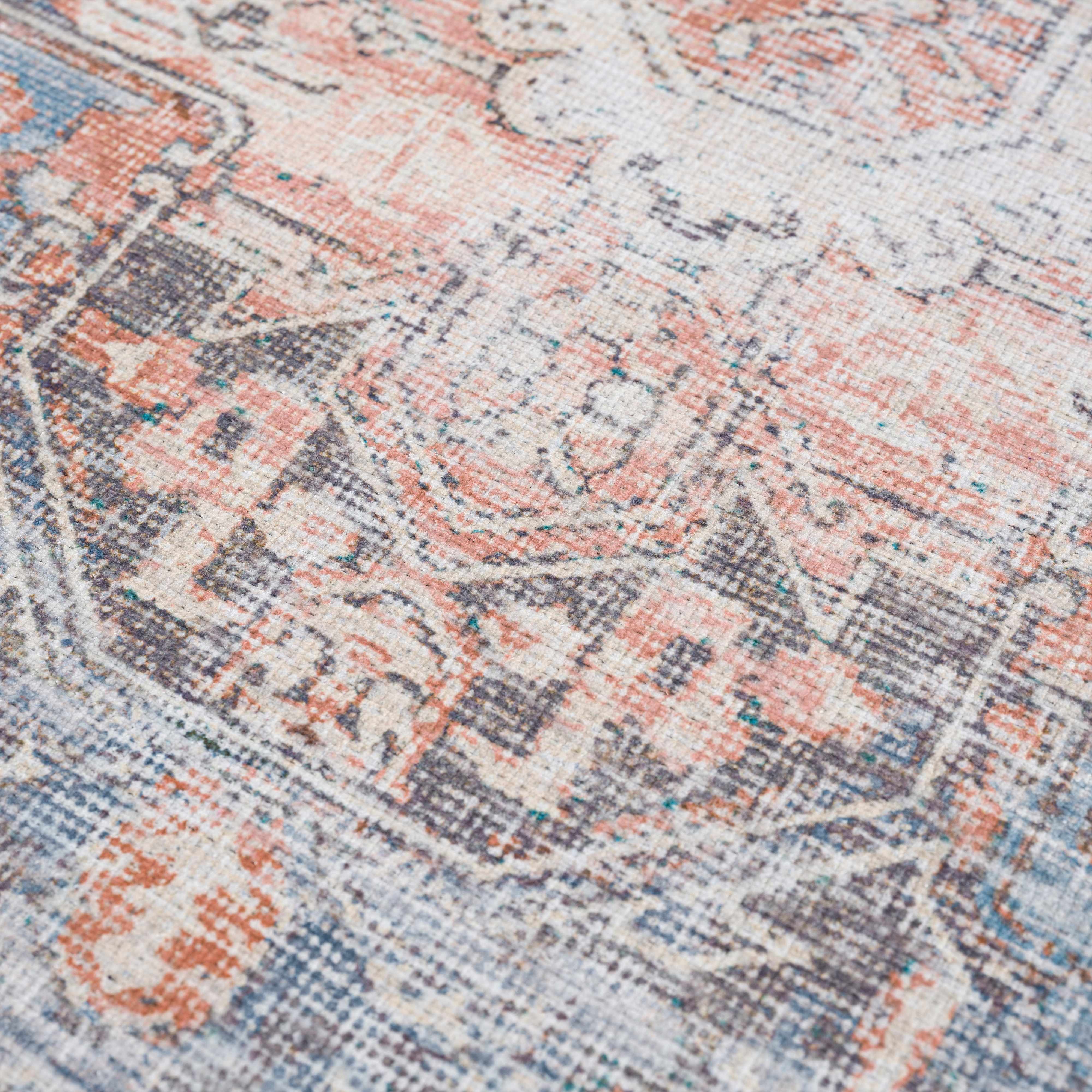 Vintage Inspired Distressed Washable Rug